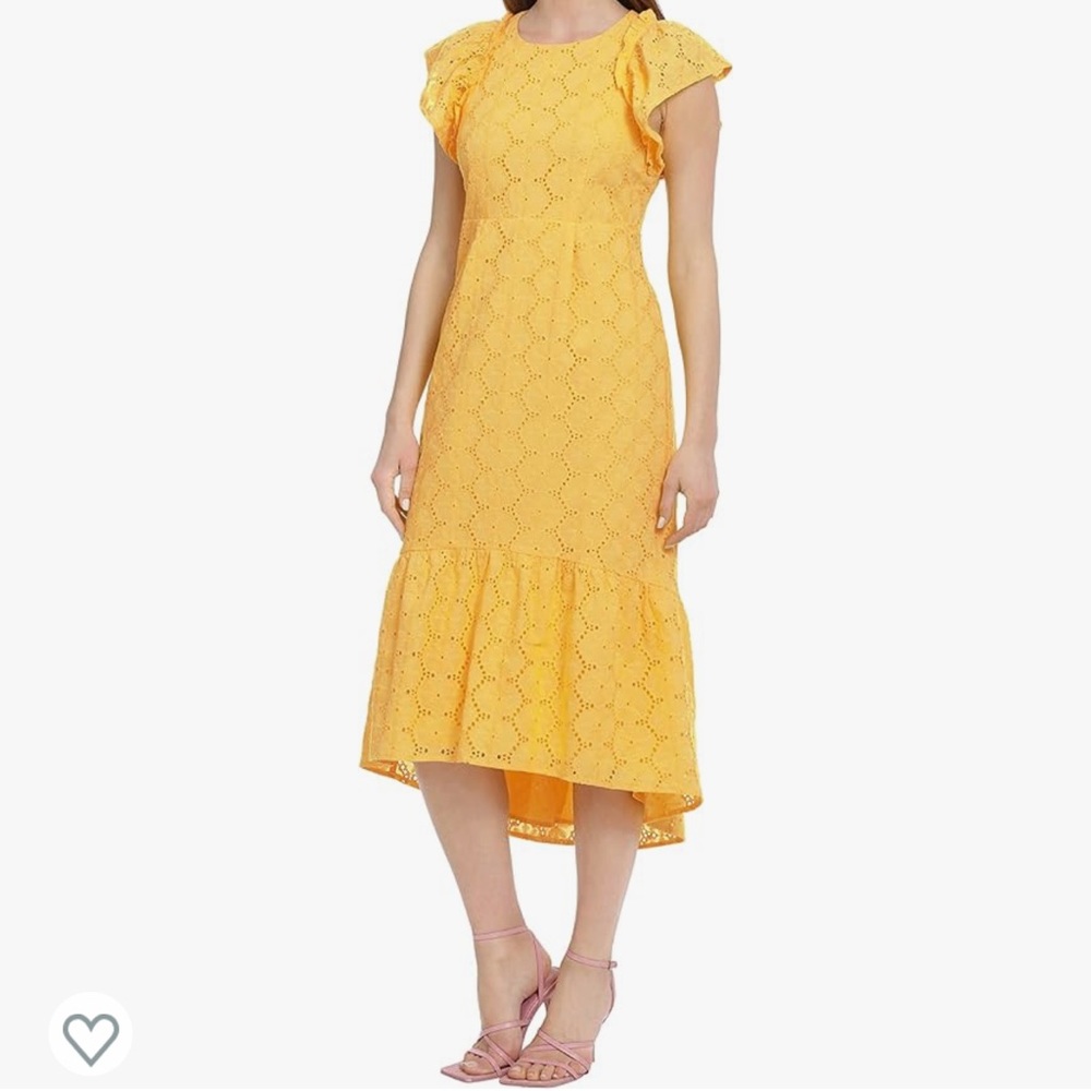 MAGGY London Eyelet A-Line Tiered Cotton Dress